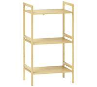 Etagère salle de bain bois bambou verni 3 niveaux réglables étagères à lattes dim. 43 x 31 x 80 cm
