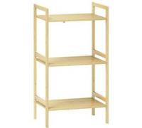 Étagère salle de bain bois bambou verni 3 niveaux réglables étagères à lattes dim. 43 x 31 x 80 cm Beige G