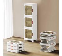 Étagère Salle De Bain Étroit Salle d Bain Grande Capacité Meuble Bas Colonne Rangement sur roulettes，Espace Etroit pour Les Petits espaces, Les placards, la Cuisine, l'installation Gratuite