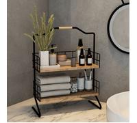 Étagère Sallingsund avec 2 surfaces de stockage pour salle de bain noir effet bois