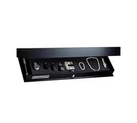 éTagèRe SecrèTe,Meuble Plus Tiroir Secret Support de rangement mural en bois avec couvercle rabattable et support flottant, compartiment secret, support de rangement mural de style simple(Black)