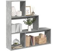 Étagère séparatrice de pièce 3 niveaux gris béton 123x29x123 cm Gris béton G