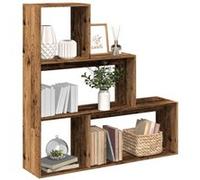 Etagère séparatrice de pièce 3 niveaux vieux bois 123x29x123 cm