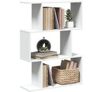 vidaXL Étagère séparatrice de pièce 3 niveaux Bois d'ingénierie blanc 70 x 24 x 97 cm