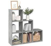 Étagère séparatrice de pièce à 3 niveaux gris béton 99x29x99 cm Gris béton G