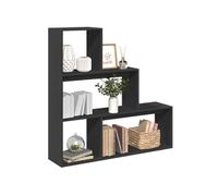 vidaXL Étagère séparatrice de pièce à 3 niveaux noir 123 x 29 x 123 cm