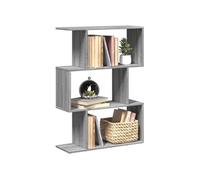 Etagère séparatrice de pièce à 3 niveaux sonoma gris 70x24x97cm, bibliothèque, support à livres, étagère 858116