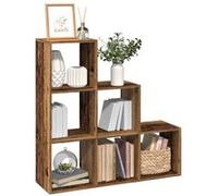 vidaXL Étagère séparatrice de pièce à 3 niveaux vieux bois 99x29x99 cm Marron