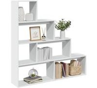 Étagère séparatrice de pièce à 4 niveaux blanc 143,5x29x143,5cm Blanc G