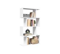 vidaXL Bibliothèque séparateur de pièce à 4 niveaux Blanc 70 x 24 x 129 cm Bois d'ingénierie