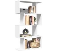 vidaXL Bibliothèque séparateur de pièce à 4 niveaux Blanc 70 x 24 x 129 cm Bois d'ingénierie