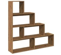 Étagère séparatrice de pièce à 4 niveaux - vidaXL - rangement ouvert - bois d'ingénierie - chêne artisanal - 143,5 x 29 x 143,5 cm{g
