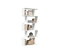 vidaXL Bibliothèque séparateur de pièce à 5 niveaux Blanc 70 x 24 x 161 cm Bois d'ingénierie