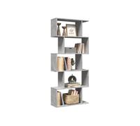 vidaXL Étagère séparatrice de pièce 5 niveaux, Gris béton 70x24x161 cm