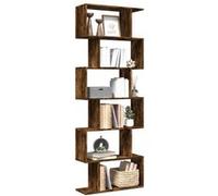 Étagère séparatrice de pièce à 6 niveaux chêne fumé 70x24x193cm chêne fumé G