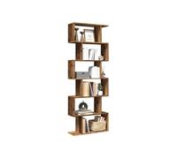 Etagère séparatrice de pièce à 6 niveaux vieux bois 70x24x193cm