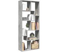 vidaXL Étagère séparatrice de pièce Gris béton 67x25x161,5 cm, étagère, étagère à Livres, étagère de Rangement, bibliothèque, Support de Rangement