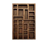 Étagère Shadow Box - Vitrine décorative pour pendentifs avec étagères, étagère organisateur mural avec 25 compartiments, rangement rustique de style rustique pour boîtes à épices et petits objets de c