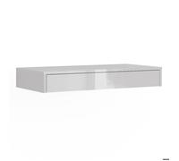 Etagère Sherry, 81.4x12cm avec tiroir, Blanc Haute brillance, Vicco 56572