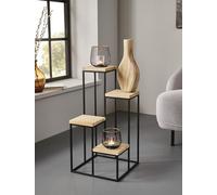 Étagère simple en métal et bois, 4 niveaux, étagère à fleurs, support pour plantes, décoration
