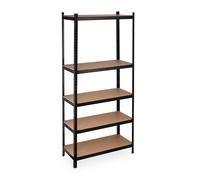 Etagère solide rayonnage ajustable rangement industriel 5 niveaux noir acier