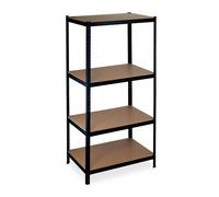 Relaxdays Étagère charge lourde, Meuble de rangement à clip, capacité 1060 kg, garage, HLP: 180x90x60 cm, noir