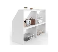 IDMarket - Etagère sous Pente 4 Cases TOMI 160 x 50 x 110/70 cm Blanc
