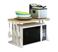 Étagère Stable en Bois for Four À Micro-Ondes avec Crochets, Support De, Grille Rôtir, Plan Travail for, Rangement Comptoir Cuisine(H)