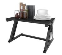 Étagère stable en bois pour four à micro-ondes avec crochets, support de four, grille à rôtir, étagère de plan de travail pour micro-ondes, étagère de rangement de comptoir de cuisine(57*38*38cm)