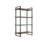 Emuca – Etagère murale Lader – Structure acier peint noir et tablettes bois – 1150x690 mm