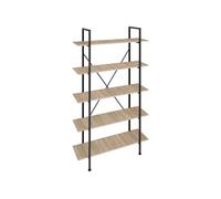 Bibliothèque - TECTAKE - Étagère sur 5 niveaux GLASGOW au style industriel en bois et acier 106 x 34,5 x 179,5 cm - Bois clair