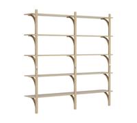 Swedese Étagère Levi à 5 plateau Chêne verni naturel-aluminium. 180 cm