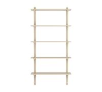 Swedese Étagère Levi à 5 plateau Frêne verni naturel-laiton. 90 cm