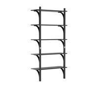 Swedese Étagère Levi à 5 plateau Frêne noirci-laiton. 90 cm