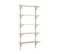 Étagère Suédoise Levi 90, Grand Modèle, Laiton/frêne Pigmenté Blanc