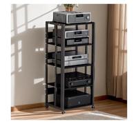 ÉTagèRe Support Audio Meuble de Rangement à roulettes pour Lecteur CD, DVD, Console de Jeu, Meuble de Rangement à 5 Niveaux pour vidéo, stéréo, récepteur, Bureau