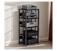 ÉTagèRe Support Audio Meuble de Rangement d'angle à 5 Niveaux pour Lecteur de disques, Meuble vidéo Mobile, Meuble pour Lecteur CD DVD, Console de Jeux, étagère pour Centre de Divertissement