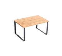 Etagère support de cuisine sur pied Design industriel Bambou & Acier ELIE Noir mat MSV