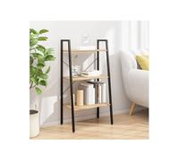 vidaXL Étagère sur pied 3 niveaux Marron clair et noir 56x35x108 cm