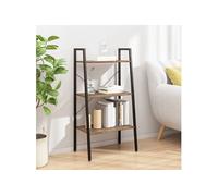 vidaXL Étagère sur pied 3 niveaux Marron foncé et noir 56 x 35 x 108 cm 336362