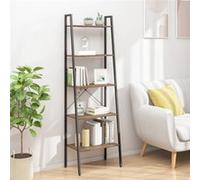 vidaXL Étagère sur pied 5 niveaux Marron foncé et noir 56x35x174 cm
