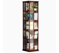 Étagère sur Pied à 5/6 Niveaux, bibliothèque rotative créative de Grande capacité, Base Large et Stable, idéale pour Le Salon, Le Bureau (Couleur Noyer, 151 x 37 cm)