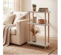 [en.casa] Étagère sur Pied Nampernu 62x40x18 cm Table d'Appoint Grès | Bout de canapé, table d'appoint, 3 niveaux, peu encombrant, chevet, salon, cuisine, salle de bains, chambre
