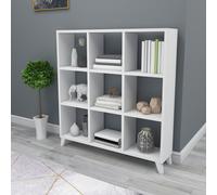 Étagère sur pied Svedala bibliothèque ouverte 88 x 88 x 20 cm avec 9 compartiments Étagère de rangement Séparation de pièce pour salon chambre bureau Organiseur blanc