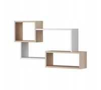 Étagère suspendue à 3 rectangles pour salon, chambre et bureau, blanc Sonoma