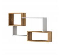 Étagère suspendue à 3 rectangles pour salon, chambre et séjour, blanc Wotan