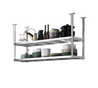 Étagère suspendue au plafond, étagères murales flottantes pour bar de cuisine, support pour verres à vin, étagère de rangement décorative, support en métal, étagères murales casseroles, organisateur (