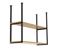 Étagère suspendue au plafond support de rangement flottant décoratif pour fleurs/plantes casier à vin pour restaurant balcon bar café, étagères en bois et structure métallique(2-layer 110x30x80cm)