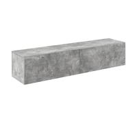 Étagère suspendue Evaton aspect béton Armoire suspendue 140x33x30cm Meuble-paroi avec 2 étagères TV Lowboard Console suspendue [en.casa]