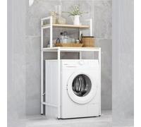 Étagère suspendue pour machine à laver et WC, gain de place avec 2 étagères, blanche (blanc, 2 niveaux)